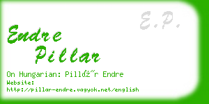 endre pillar business card